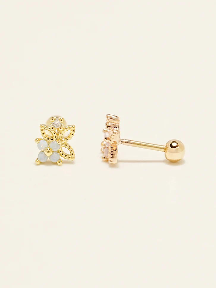 14KGF Flower Double Earring 20G - Image 3