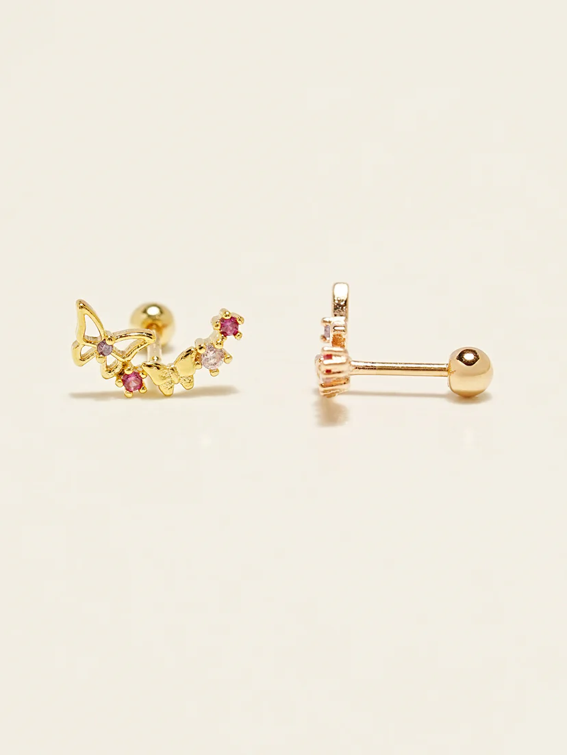 14KGF Happy Butterfly Earring 20G - Image 3
