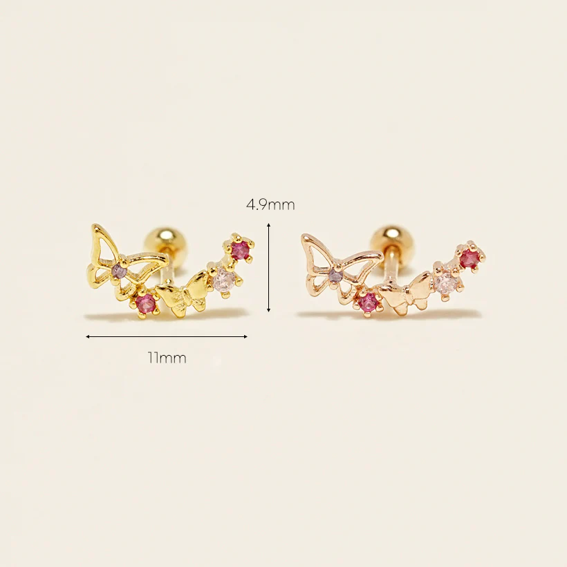 14KGF Happy Butterfly Earring 20G - Image 4