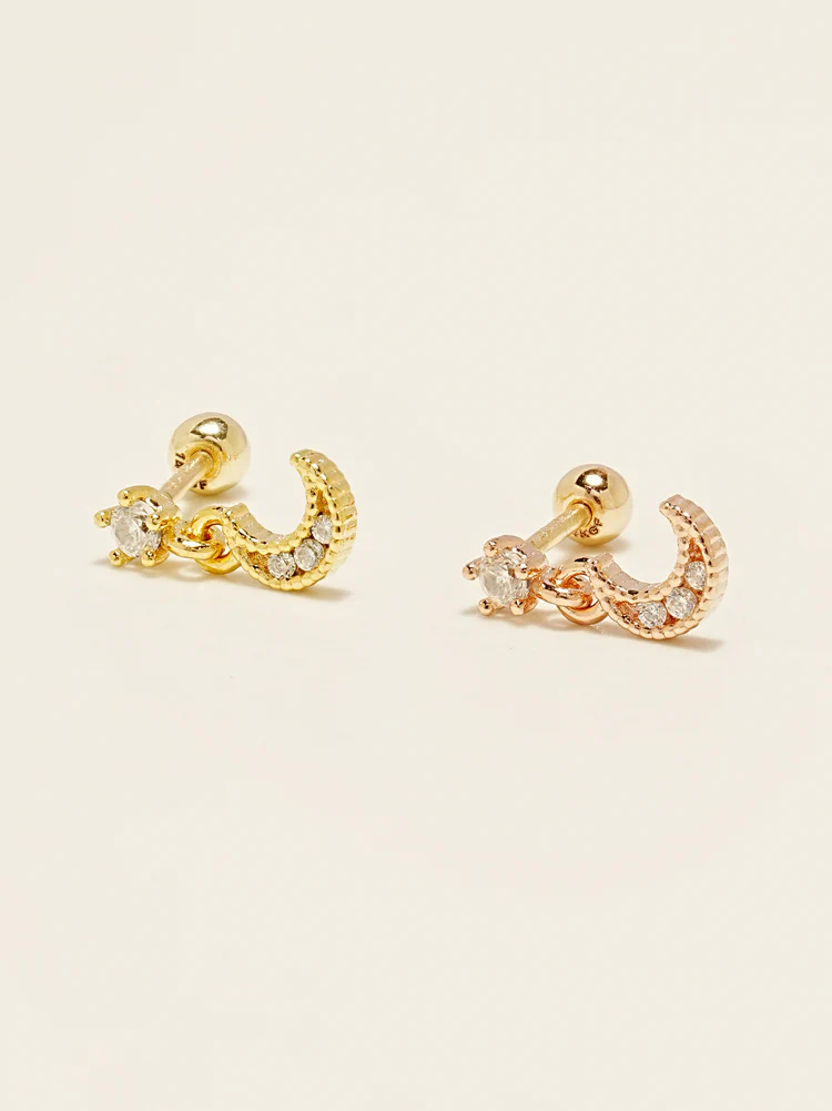 14KGF Lovely Lunar Drop Earring 20G