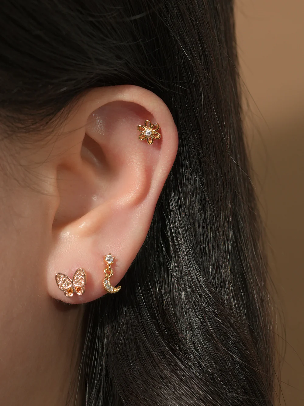 14KGF Lovely Lunar Drop Earring 20G - Image 4