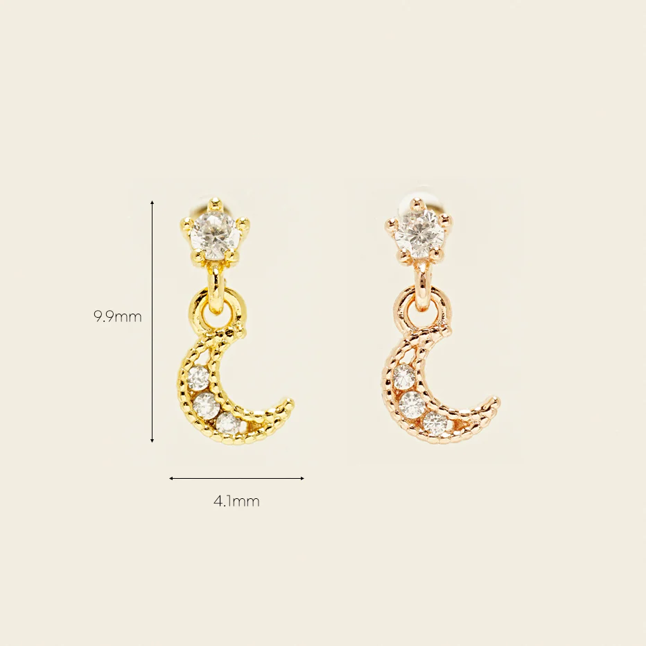 14KGF Lovely Lunar Drop Earring 20G - Image 5