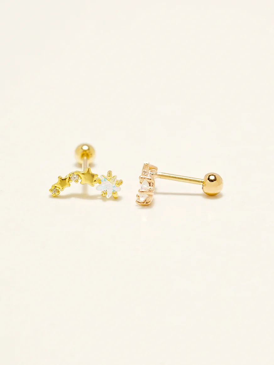 14KGF Lovely Point Cubic Earring 20G - Image 3