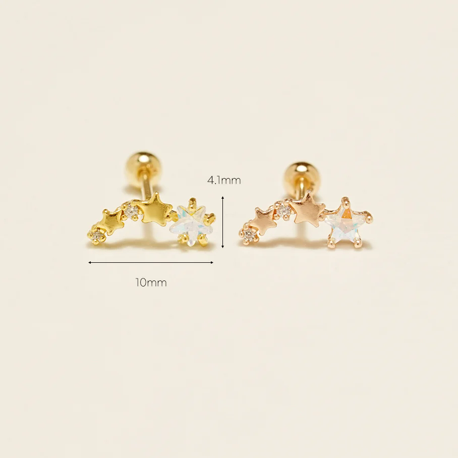 14KGF Lovely Point Cubic Earring 20G - Image 4