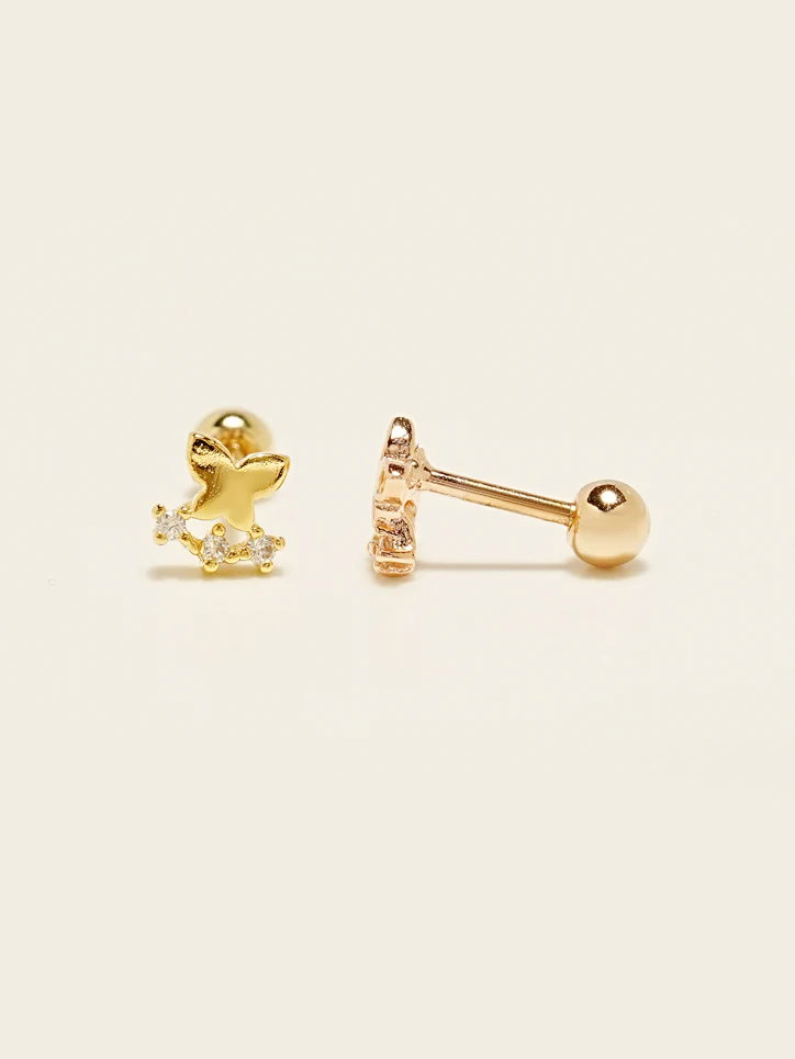 14KGF Spring Butterfly Earring 20G - Image 3