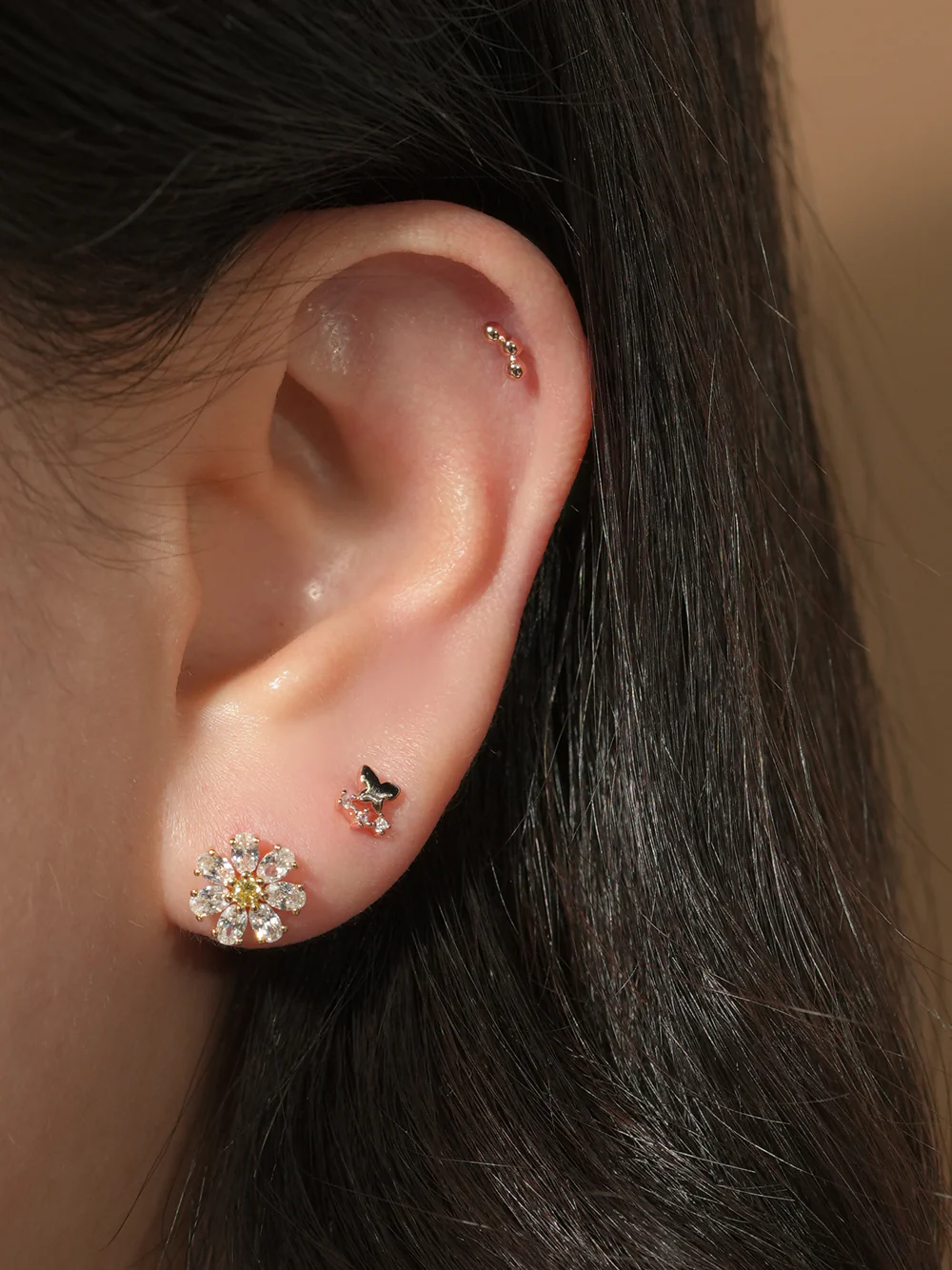 14KGF Spring Butterfly Earring 20G - Image 4