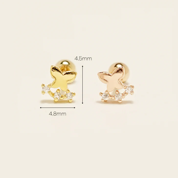 14KGF Spring Butterfly Earring 20G - Image 5
