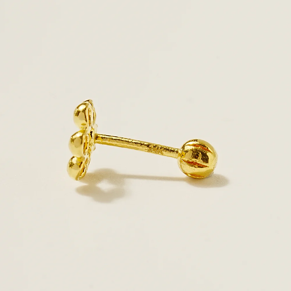 24K Gold Chewy Dount Cartilage Earring 20G - Image 6