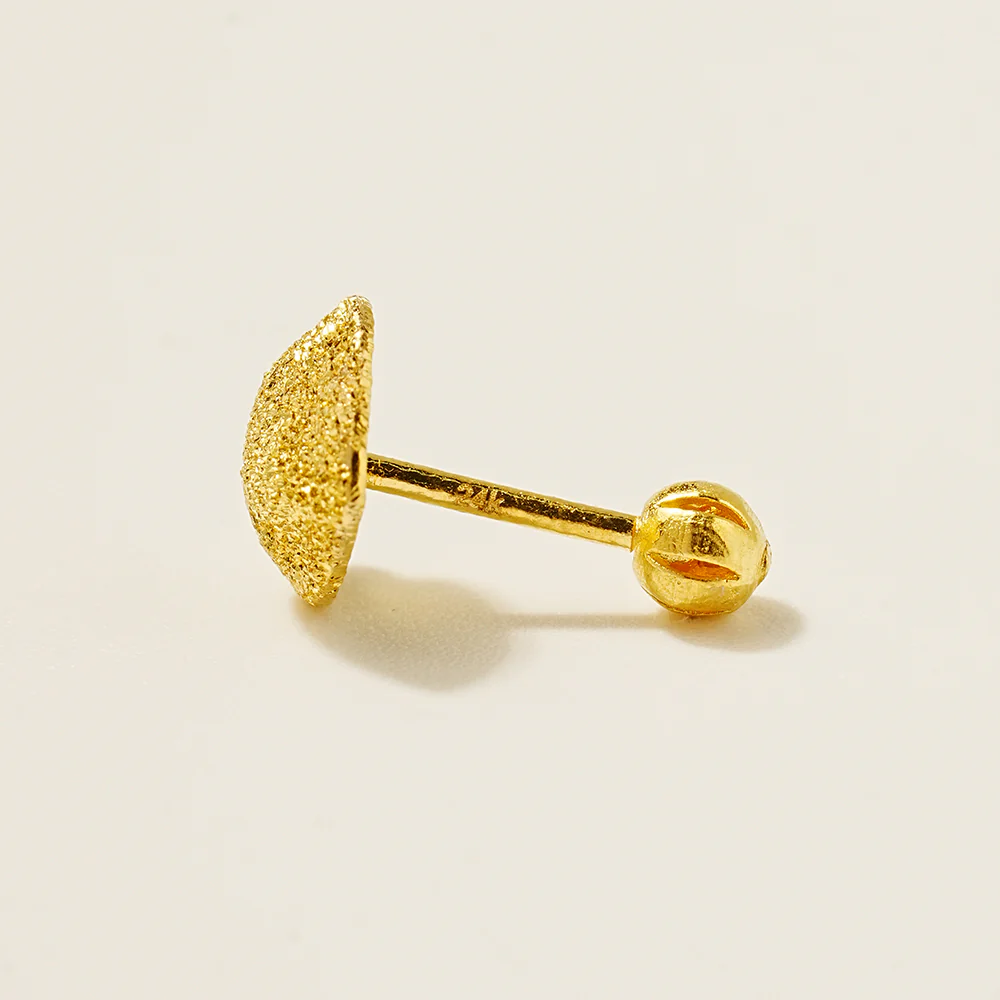 24K Gold Heart Cartilage Earring 20G - Image 7