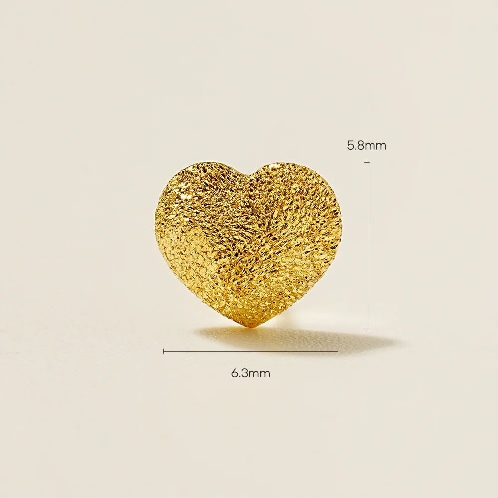 24K Gold Heart Cartilage Earring 20G - Image 8