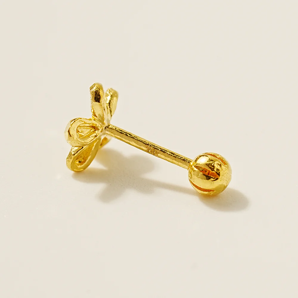 24K Gold Shine Flower Cartilage Earring 20G - Image 7