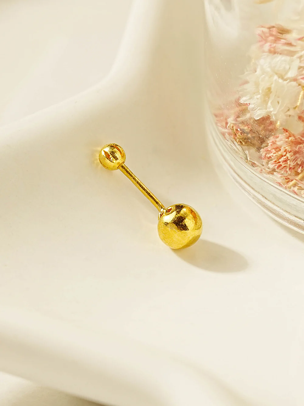 24K Gold Simple Ball Cartilage Earring 20G - Image 7