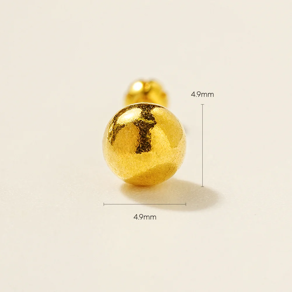 24K Gold Simple Ball Cartilage Earring 20G - Image 9