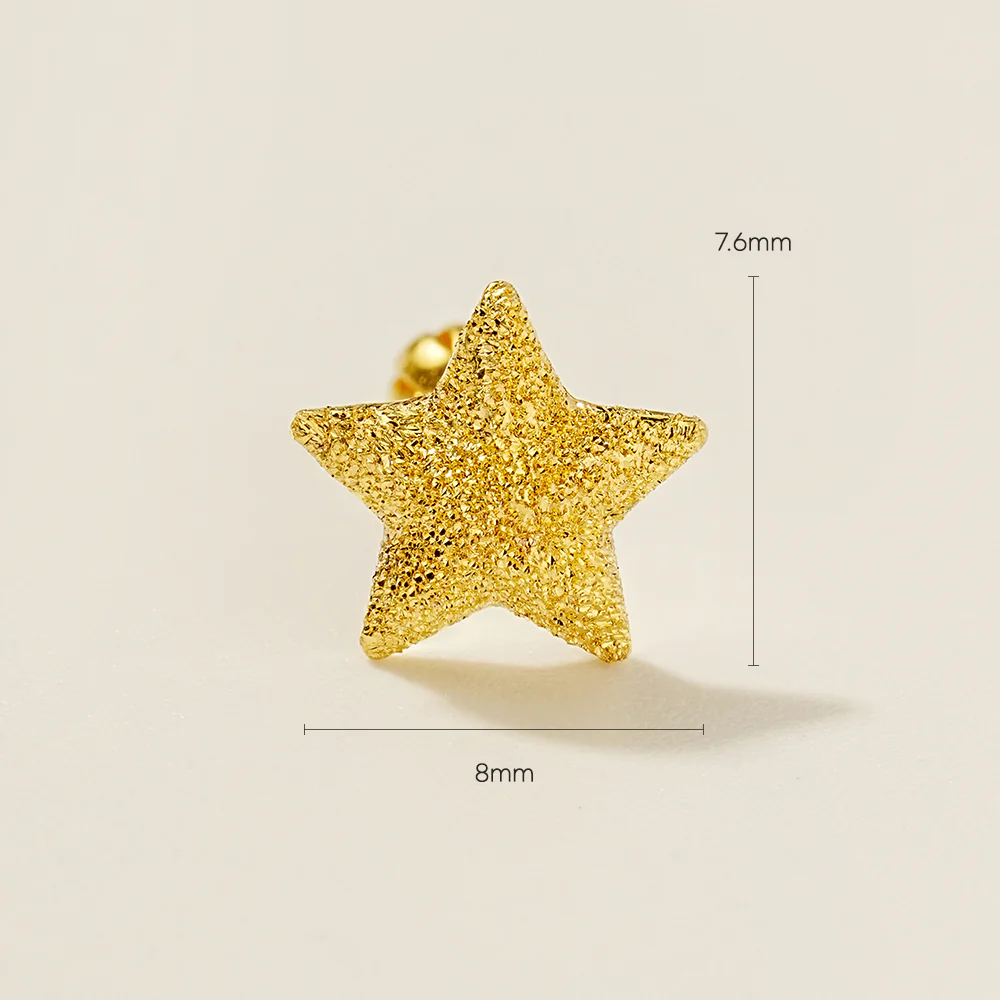 24K Gold Star Cartilage Earring 20G - Image 8