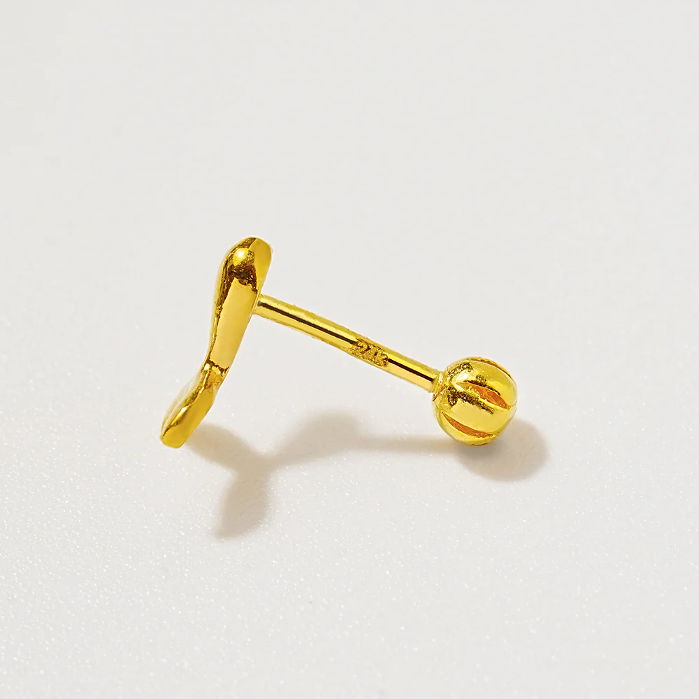 24K Gold Whale Tale Cartilage Earring 20G - Image 8