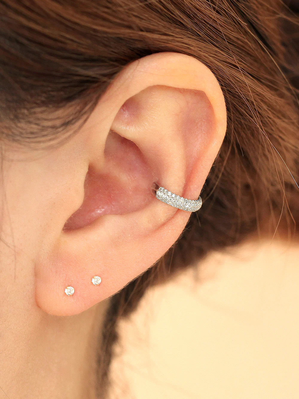 925 Silver 3 Line Cubic Ear Cuff - Image 6