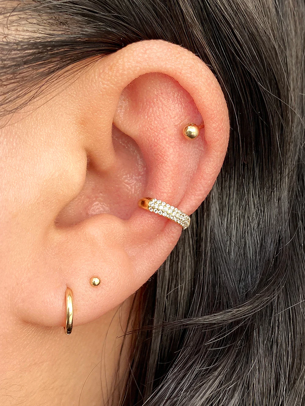 925 Silver 3 Line Cubic Ear Cuff - Image 8