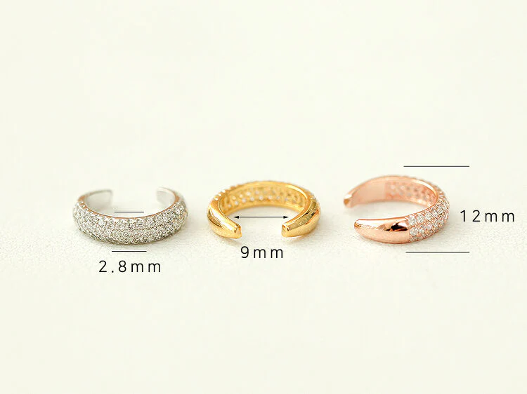 925 Silver 3 Line Cubic Ear Cuff - Image 9