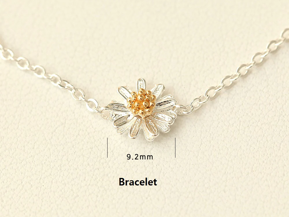 925 Silver Daisy Necklace & Bracelet - Image 11