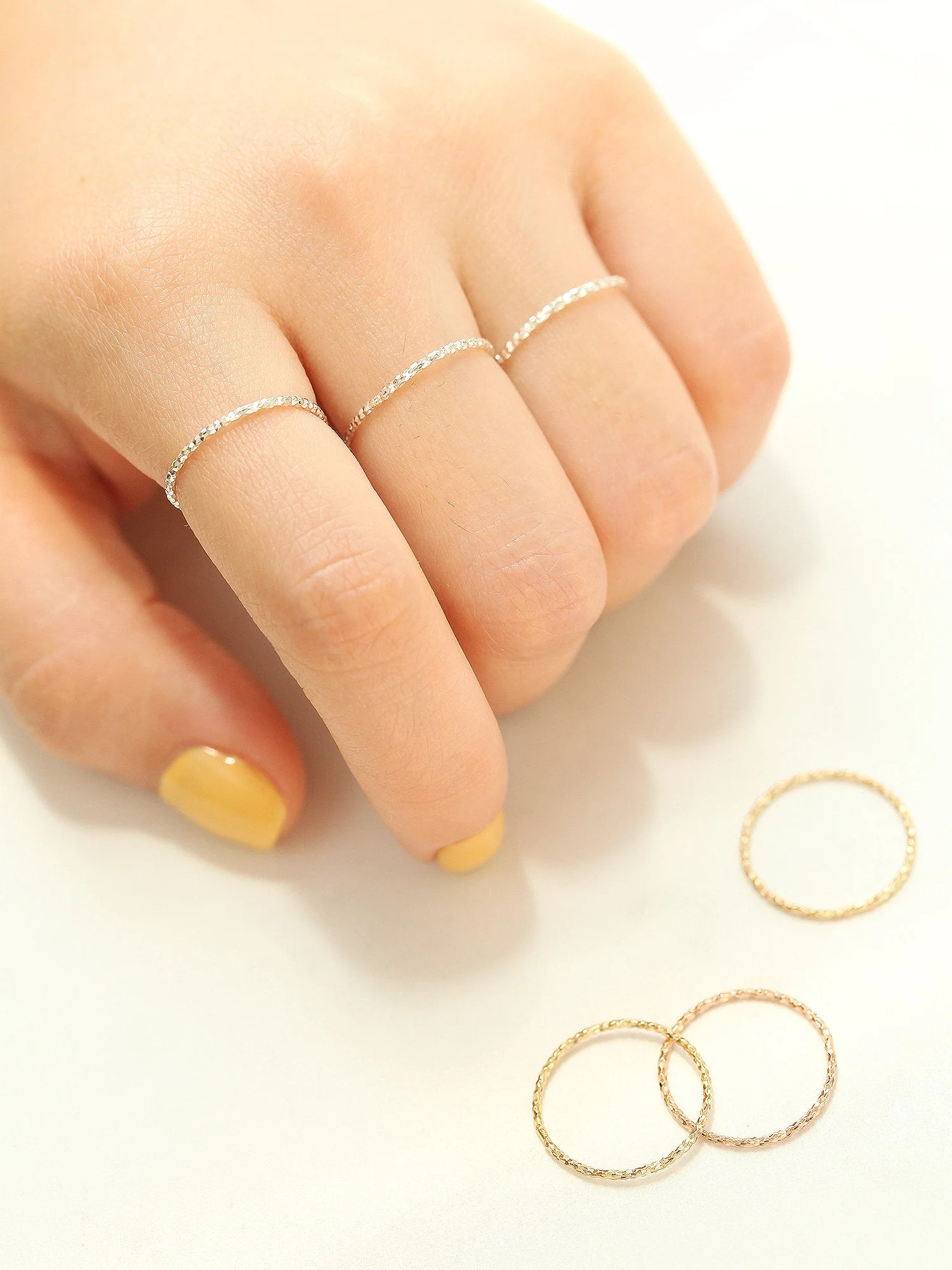 925 Silver 1mm Layering Ring - Image 9