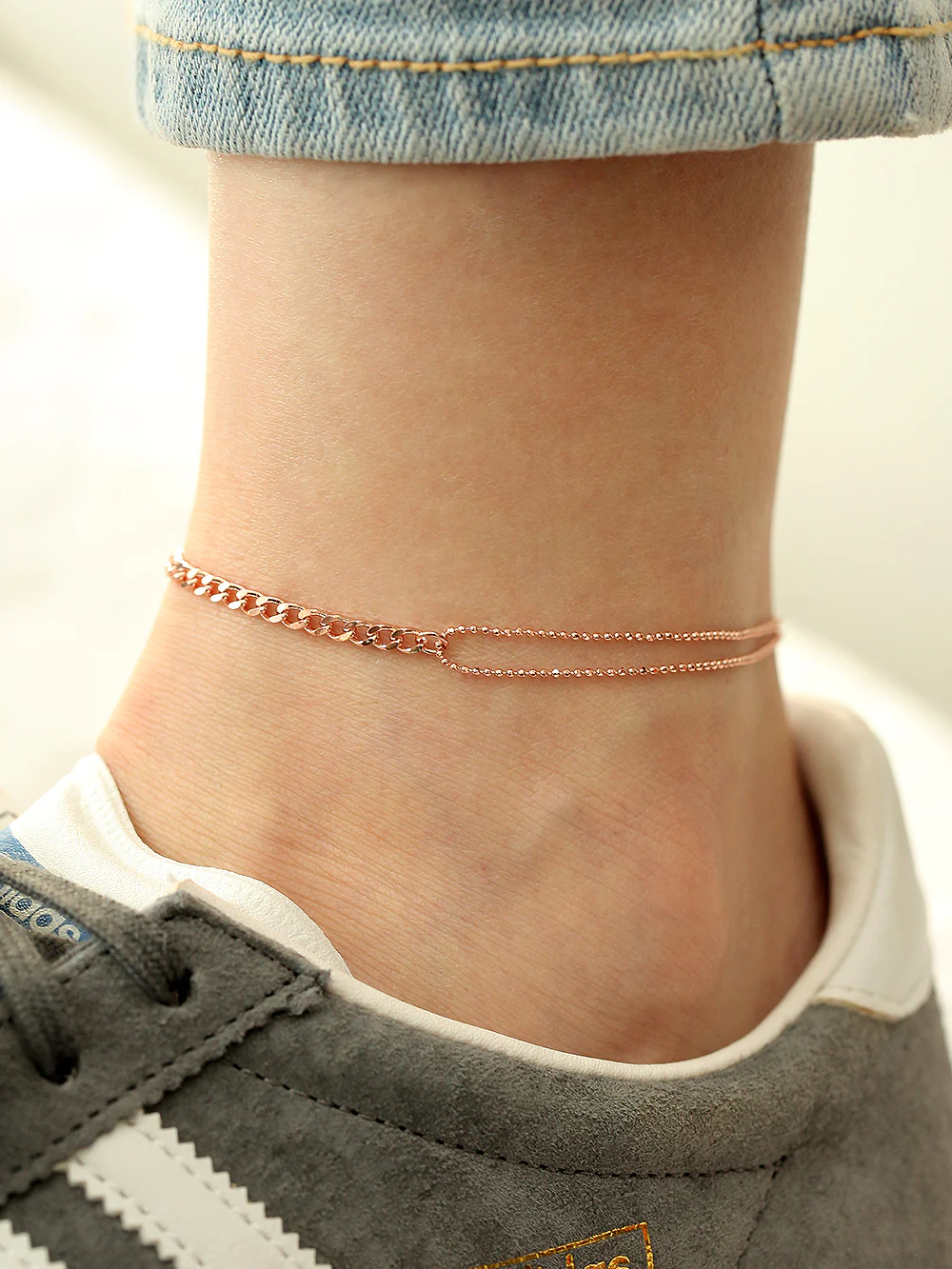 925 Silver 2 Balls Chain Anklet - Image 4