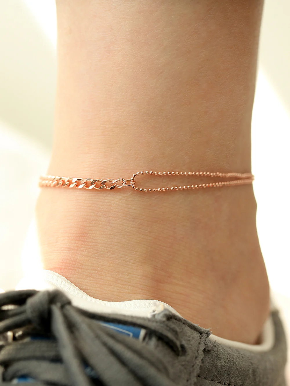 925 Silver 2 Balls Chain Anklet - Image 5