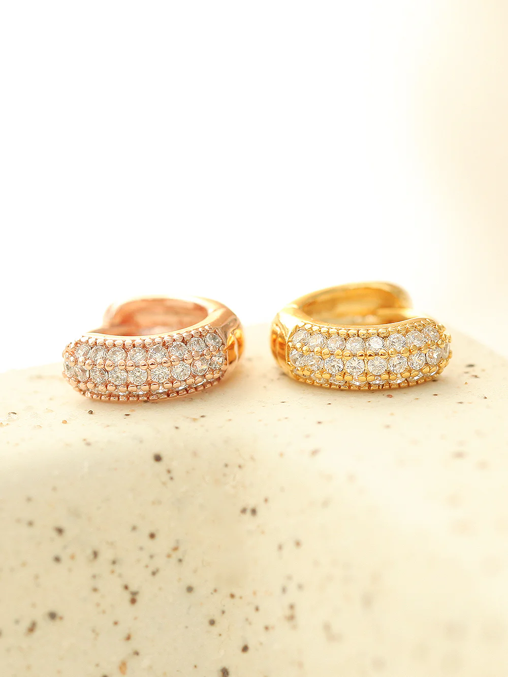 925 Silver 3 Line Cubic Hoop Earring - Image 7