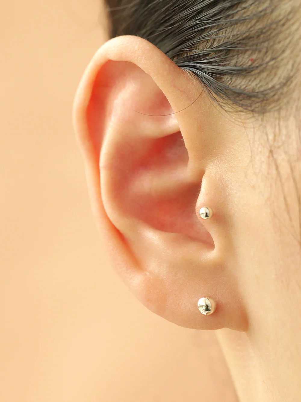925 Silver 3mm / 4mm BALL externally threaded Labret piercing 20g - Image 7