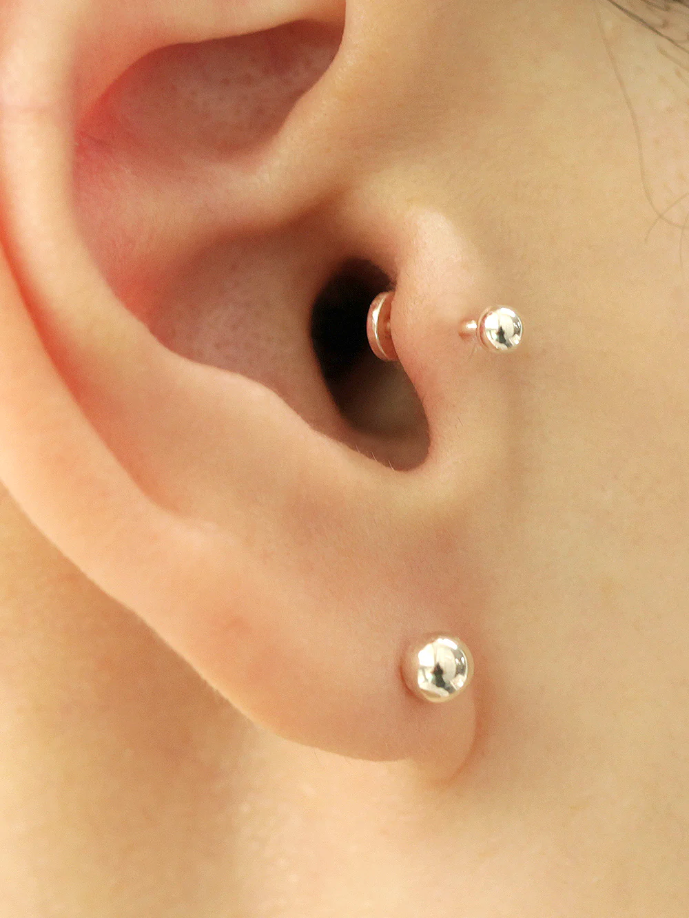 925 Silver 3mm / 4mm BALL externally threaded Labret piercing 20g - Image 8