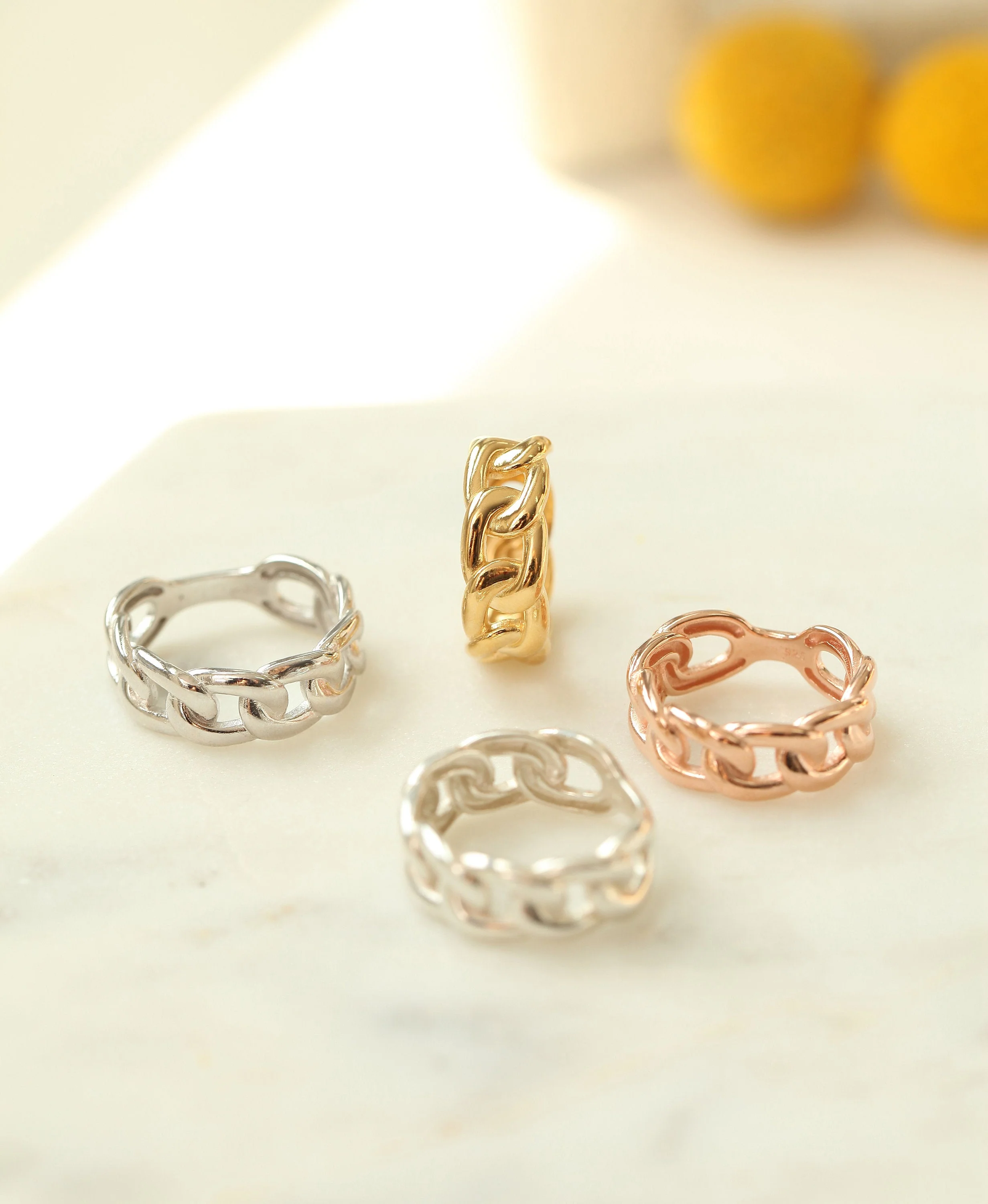925 Silver Bold Chain Ring - Image 4