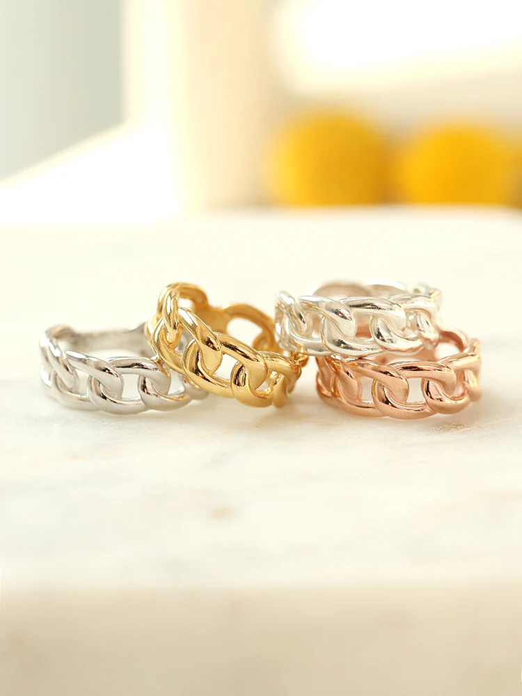 925 Silver Bold Chain Ring - Image 5