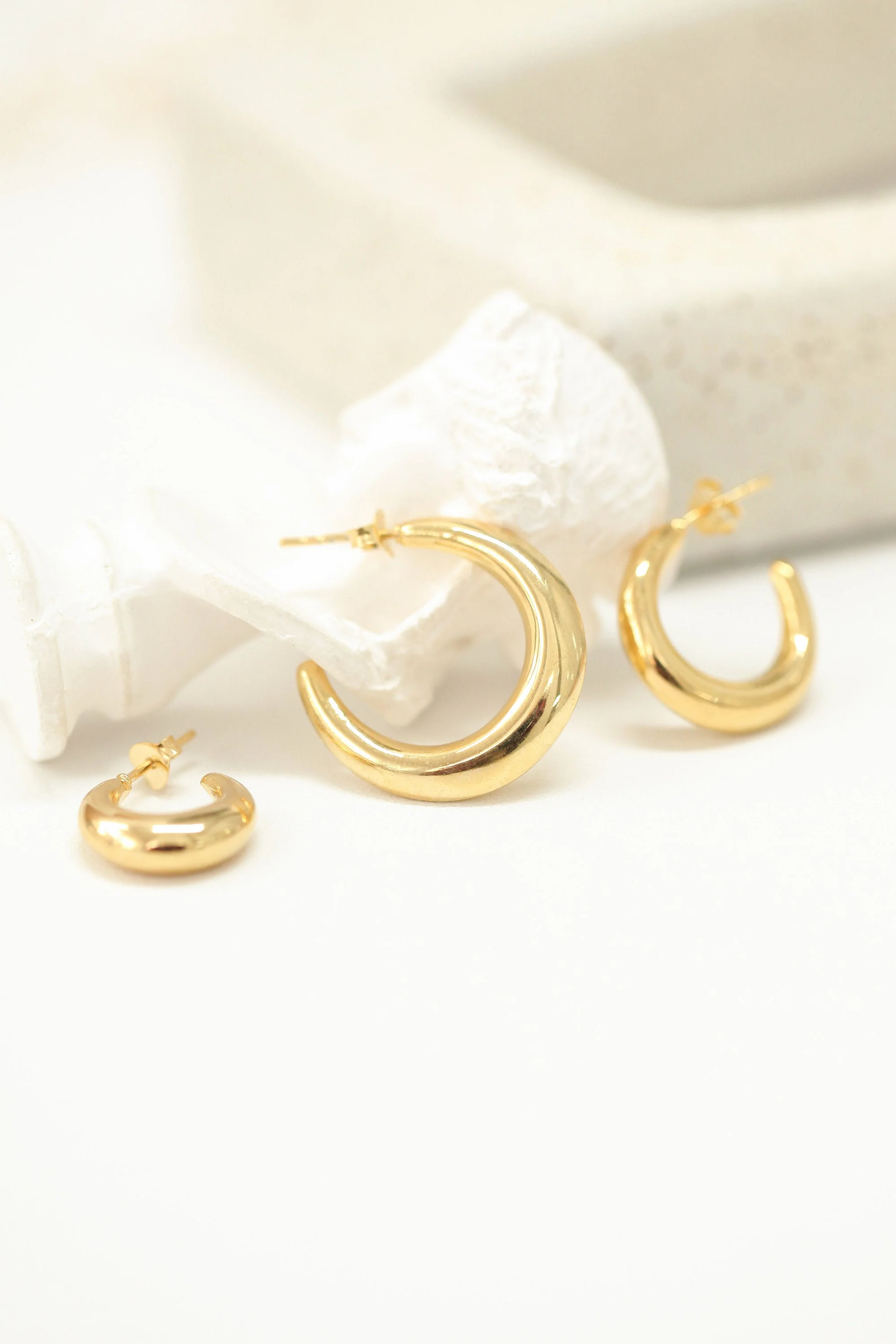 925 Silver Bold Hoop Stud Earring - Image 4