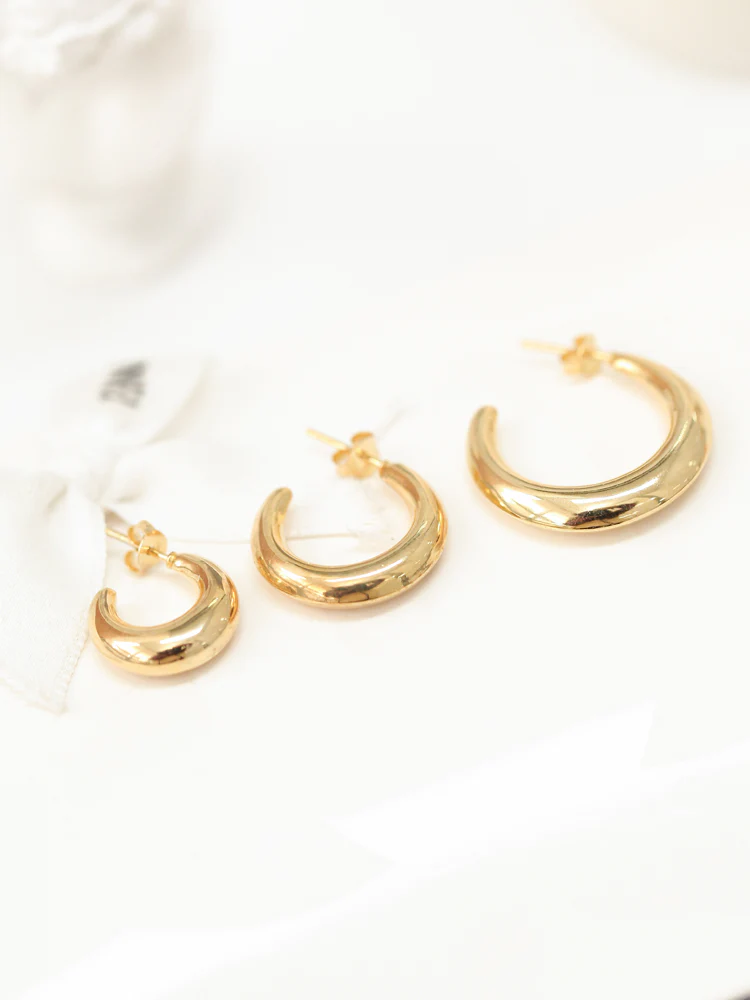 925 Silver Bold Hoop Stud Earring - Image 5