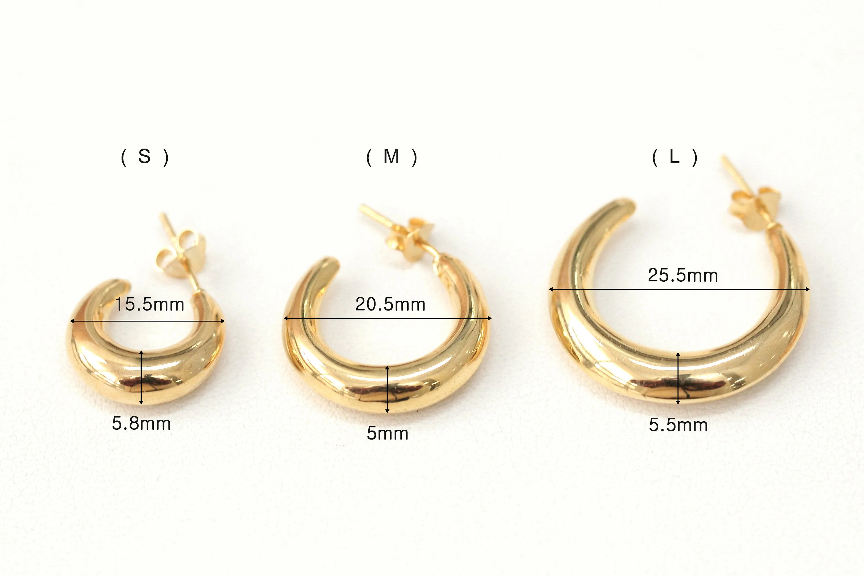 925 Silver Bold Hoop Stud Earring - Image 7