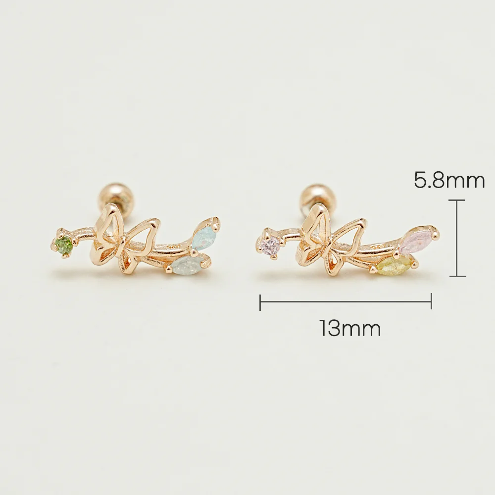 925 Silver Breeze Butterfly Cartilage Earring 20G - Image 6