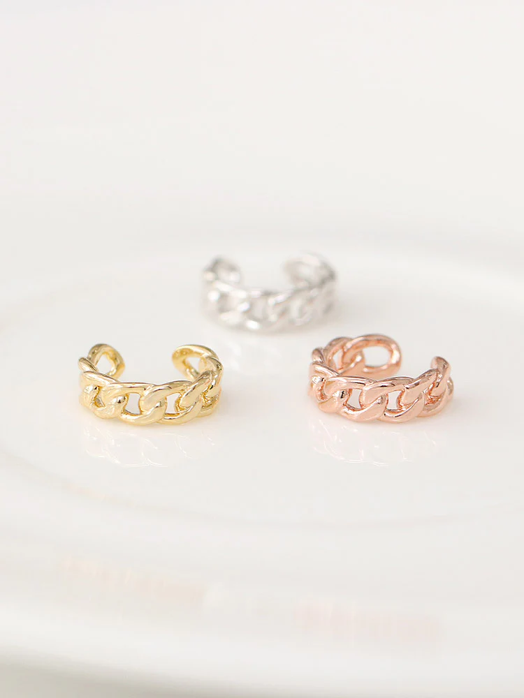 925 Silver Chain Ring Ear Cuff - Image 5