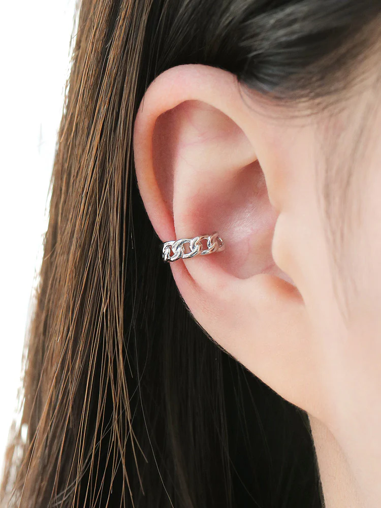 925 Silver Chain Ring Ear Cuff - Image 6