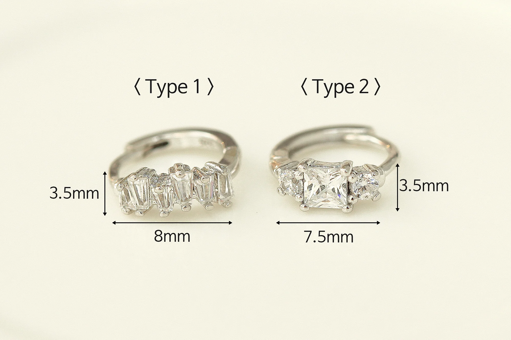 925 Silver Cubic Hoop Earring - Image 10