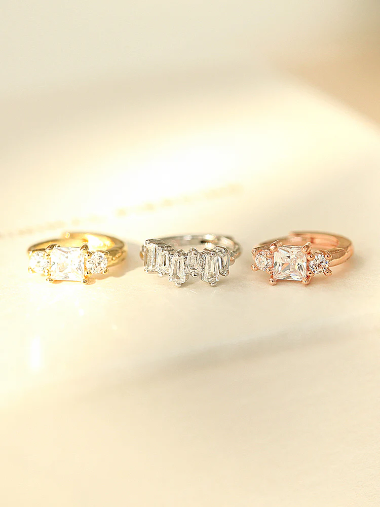 925 Silver Cubic Hoop Earring - Image 4