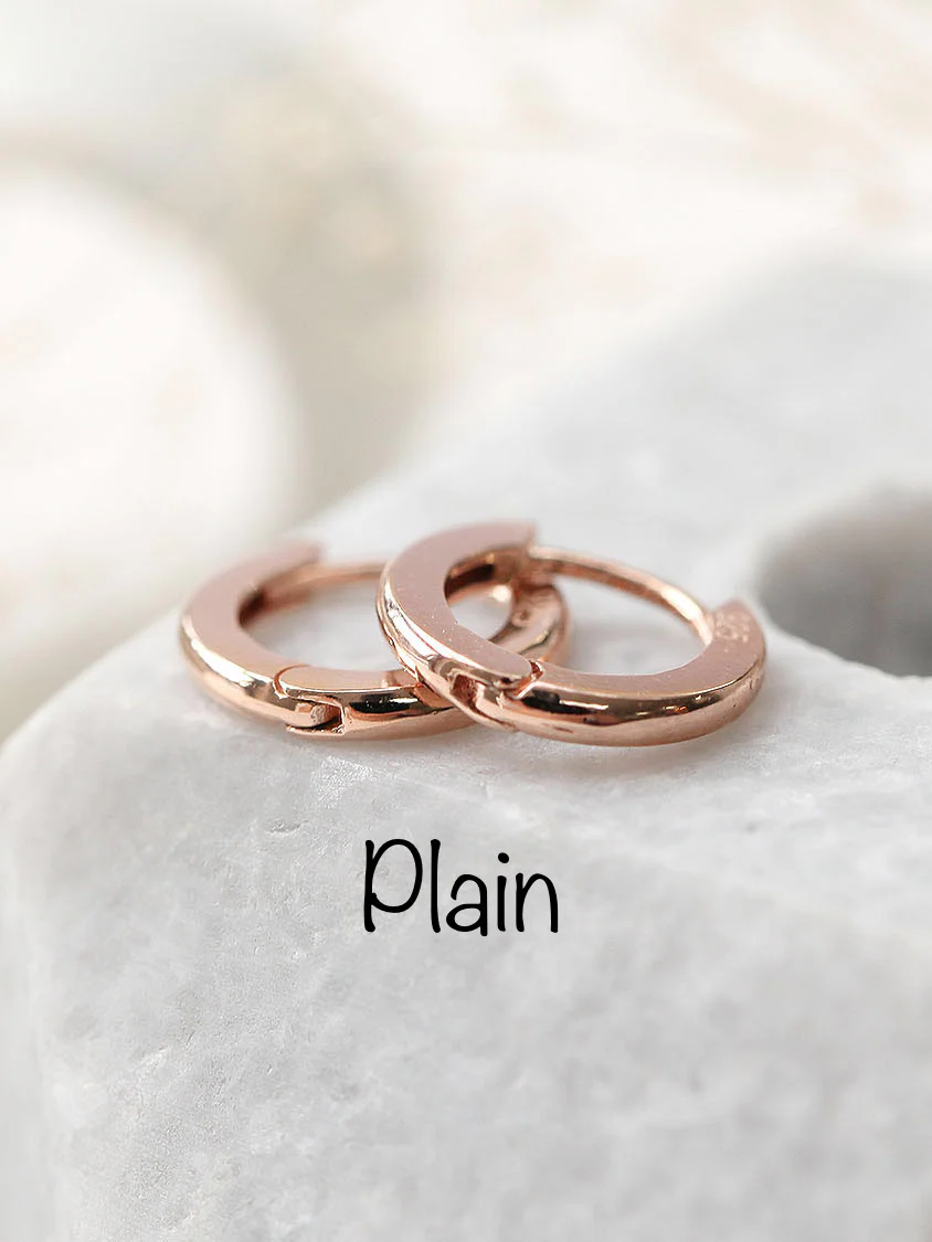 925 Silver CZ & Plain Hoop Earring - Image 5