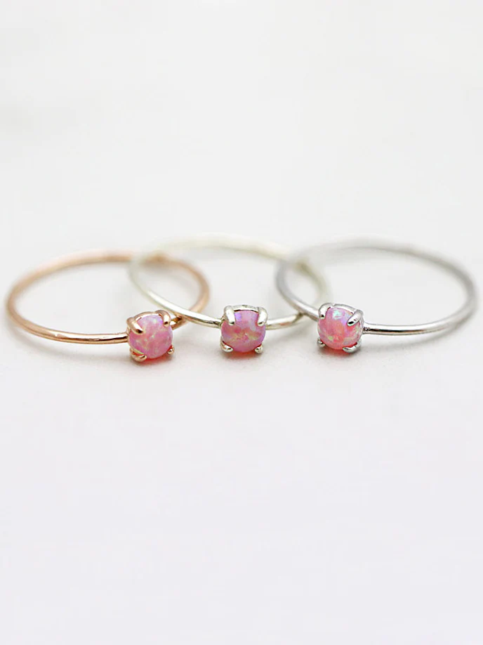 925 Silver Delicate Opal Ring - Image 4