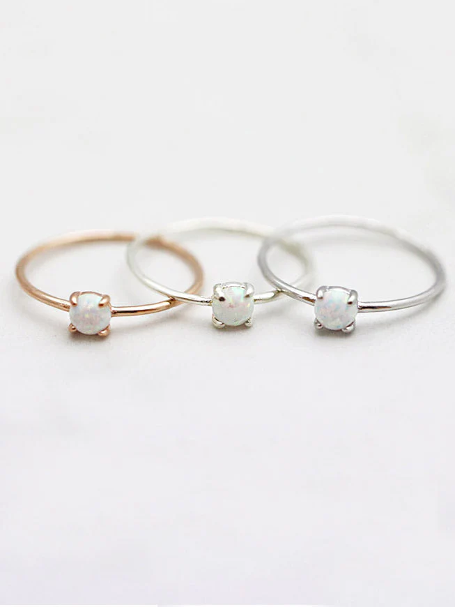 925 Silver Delicate Opal Ring - Image 5