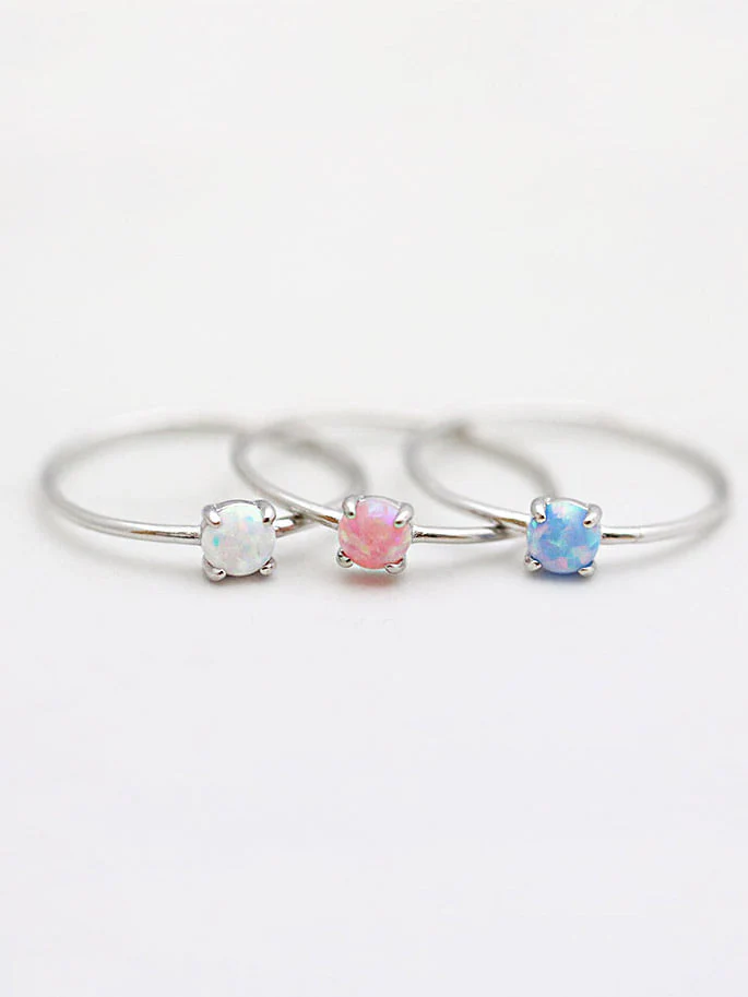 925 Silver Delicate Opal Ring - Image 8