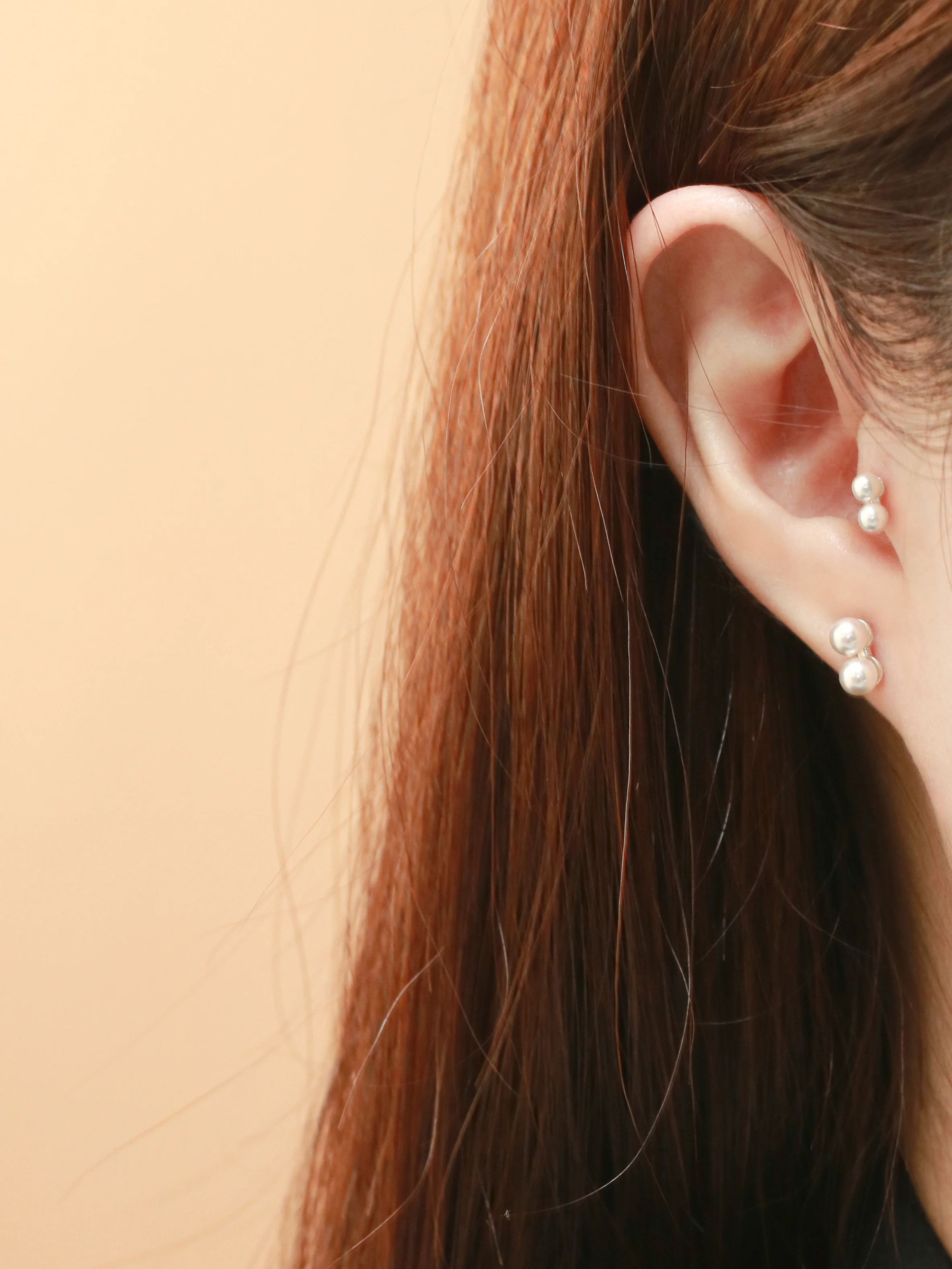 925 Silver Double Pearl Cartilage Earring 20G - Image 10