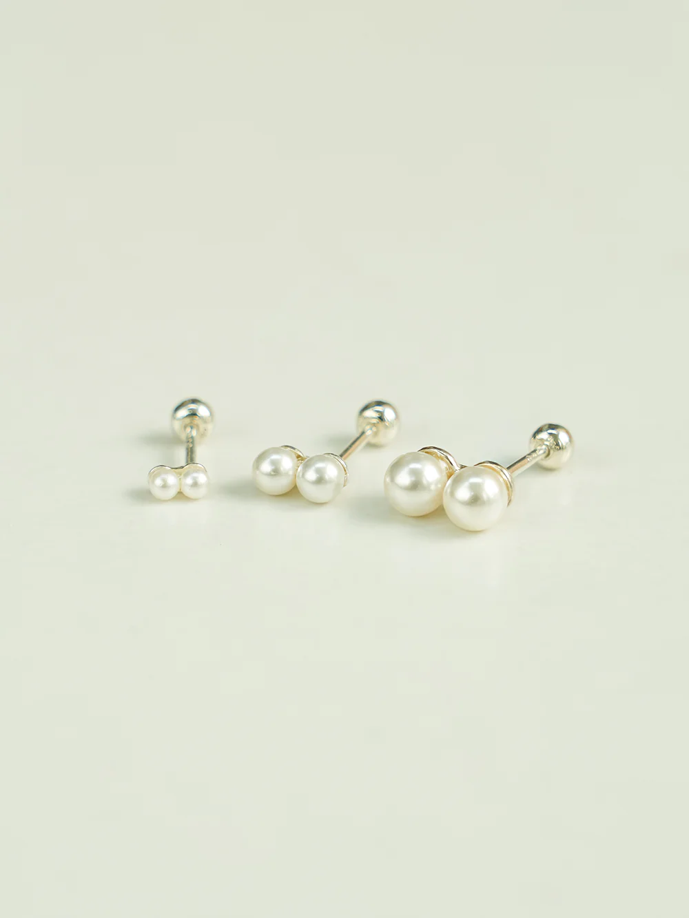 925 Silver Double Pearl Cartilage Earring 20G - Image 11