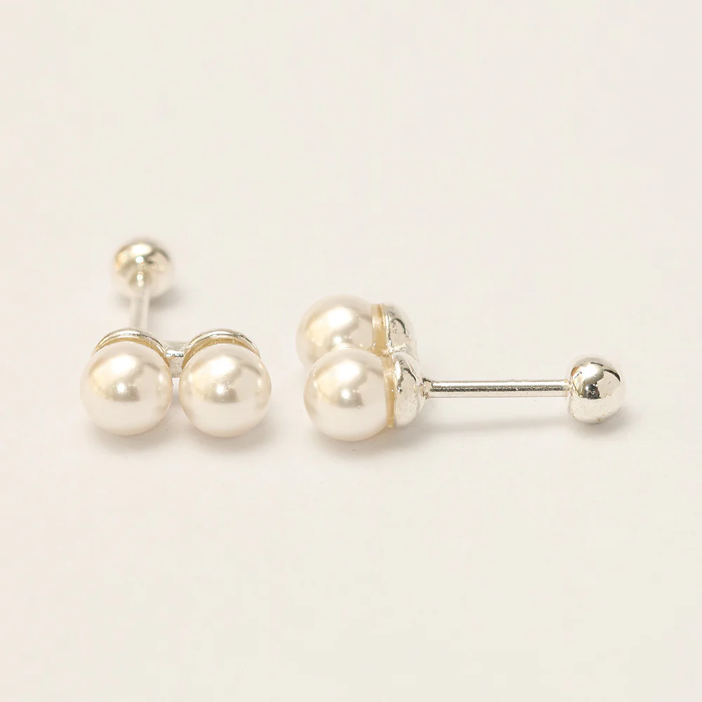 925 Silver Double Pearl Cartilage Earring 20G - Image 16