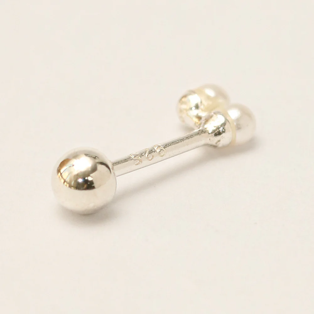 925 Silver Double Pearl Cartilage Earring 20G - Image 17