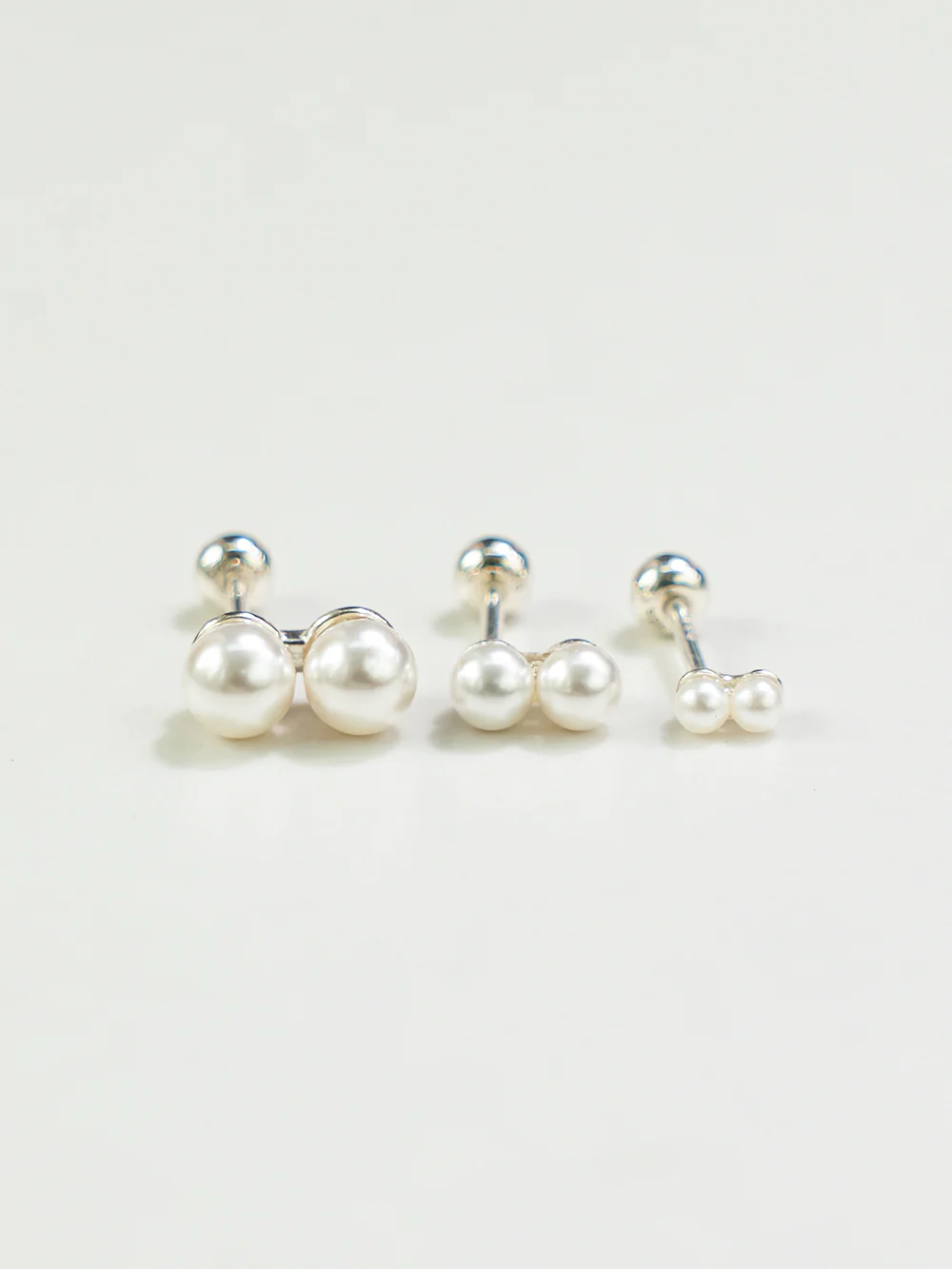 925 Silver Double Pearl Cartilage Earring 20G - Image 7