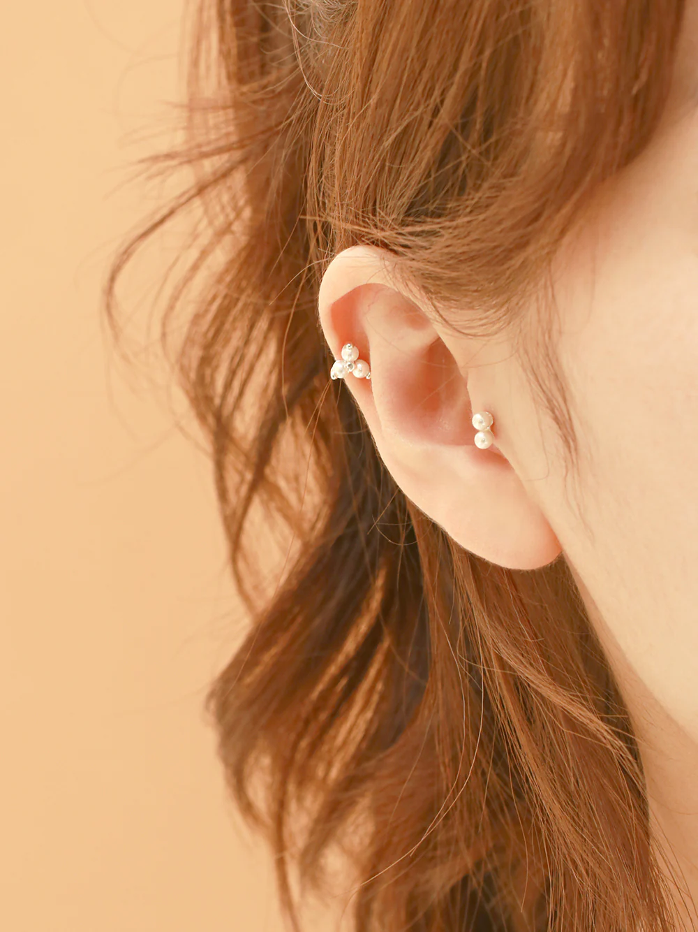 925 Silver Double Pearl Cartilage Earring 20G - Image 8