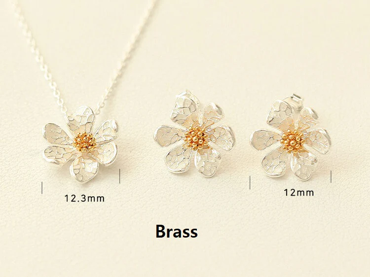 925 Silver Floral Earring & Necklace - Image 13